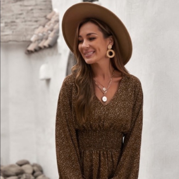 Cute Brown Boho Dress. Boutique New Fun & Flirty - Picture 5 of 7
